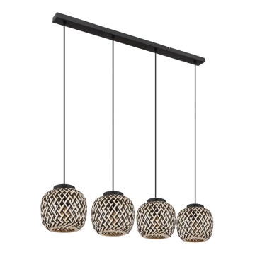 Globo 15766-4H - Ljuskrona med textilsladd COLLY 4xE27/15W/230V