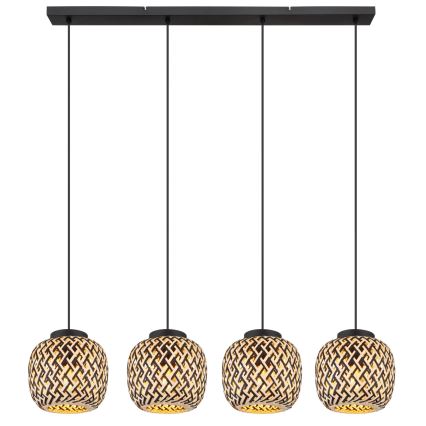 Globo 15766-4H - Ljuskrona med textilsladd COLLY 4xE27/15W/230V