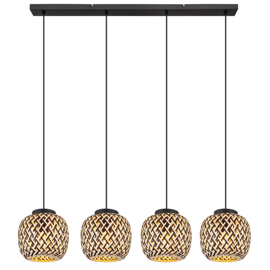 Globo 15766-4H - Ljuskrona med textilsladd COLLY 4xE27/15W/230V