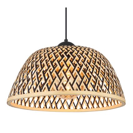 Globo - Ljuskrona med textilsladd 1xE27/15W/230V Bambu