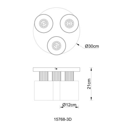 Globo - Ytmonterad taklampa 3xE27/25W/230V Ø 30 cm