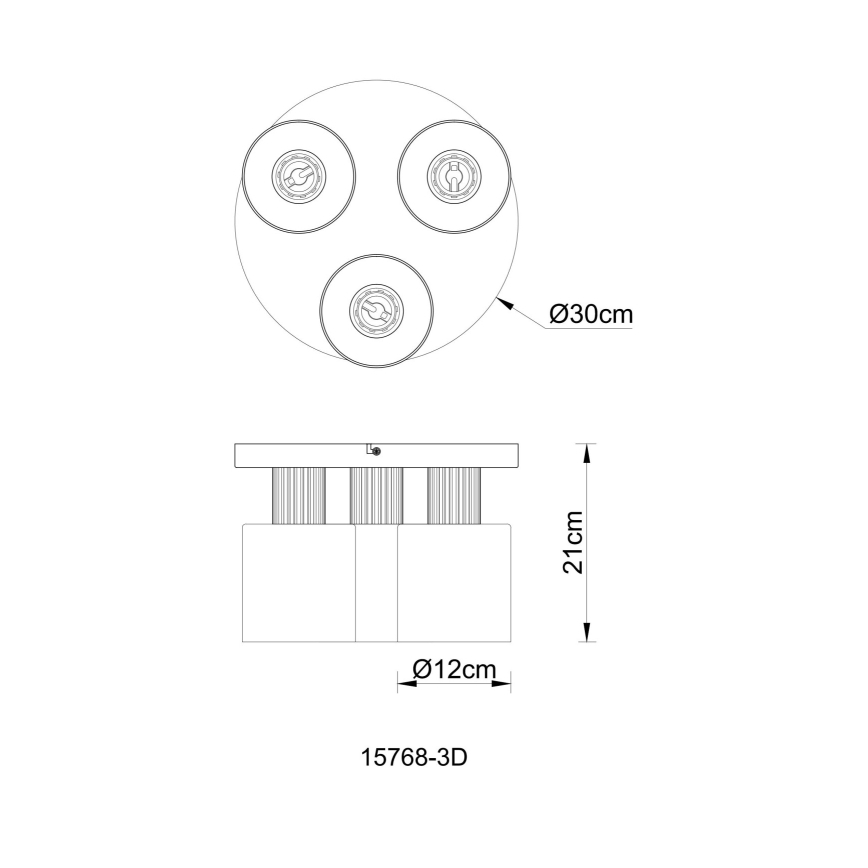 Globo - Ytmonterad taklampa 3xE27/25W/230V Ø 30 cm