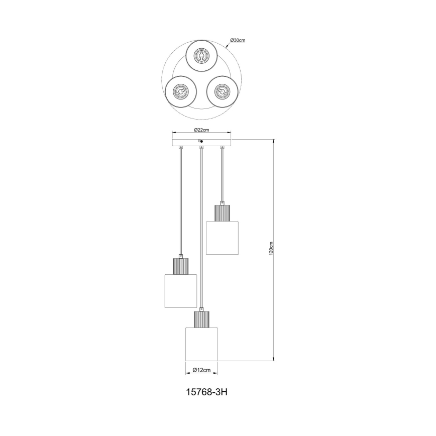 Globo - Pendellampa med kabel 3xE27/25W/230V Ø 30 cm