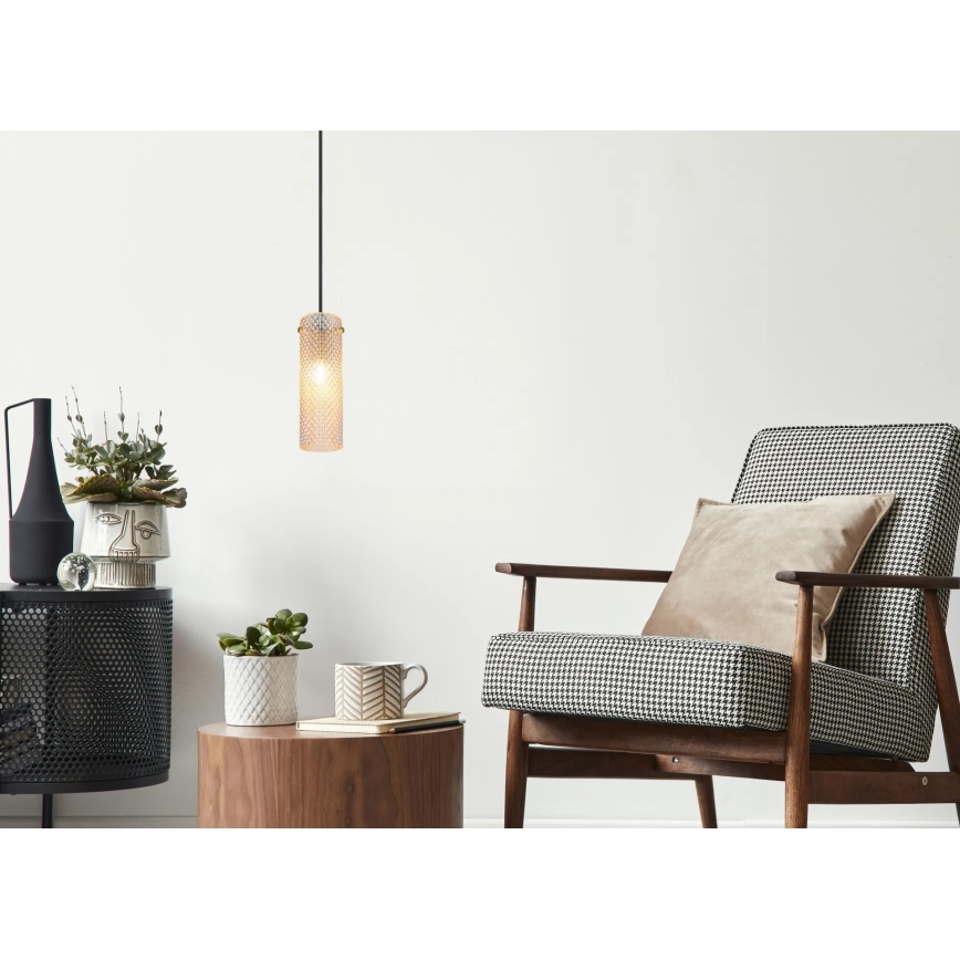 Globo - Ljuskrona med textilsladd 1xE14/40W/230V