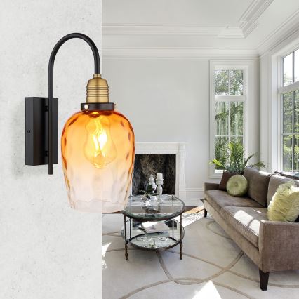 Globo - Vägglampa 1xE27/60W/230V orange