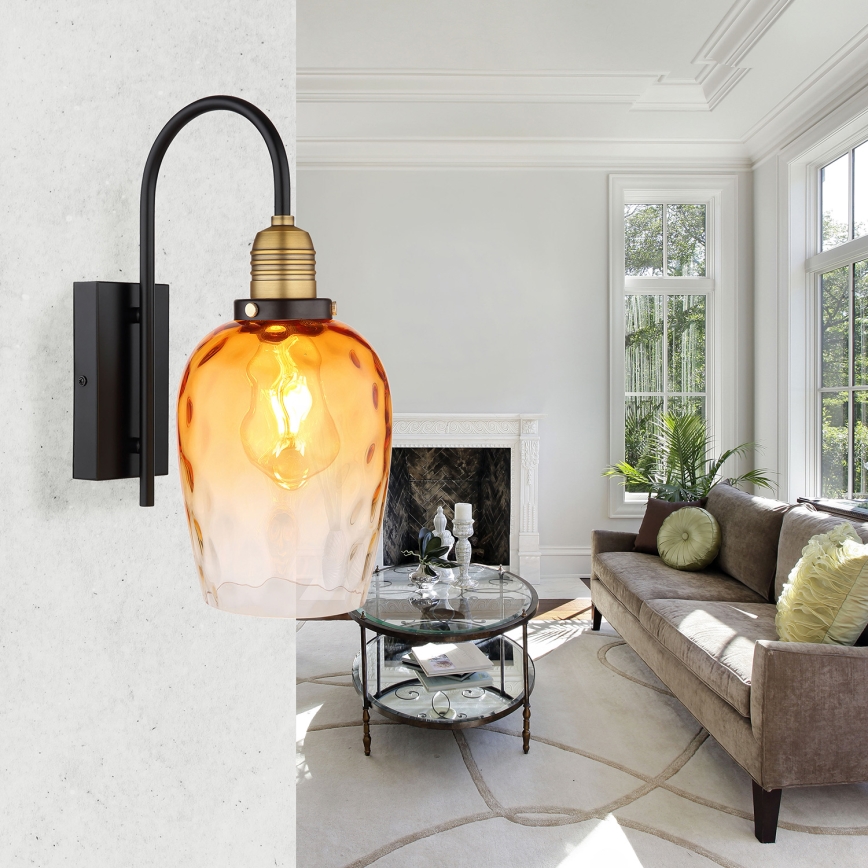 Globo - Vägglampa 1xE27/60W/230V orange