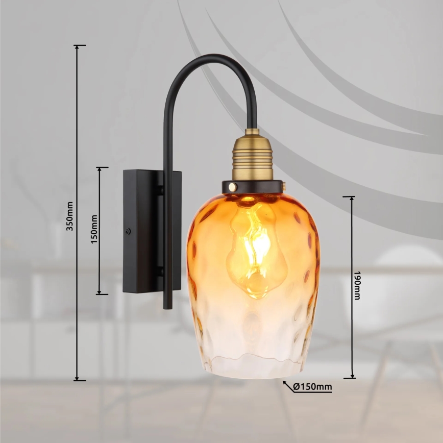 Globo - Vägglampa 1xE27/60W/230V orange