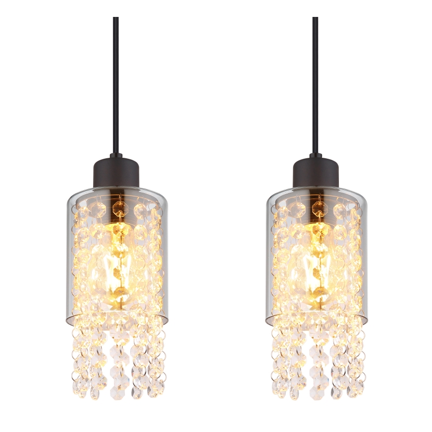 Globo - Ljuskrona med textilsladd 4xE27/40W/230V svart