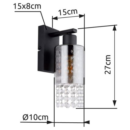 Globo - Vägglampa 1xE27/40W/230V svart