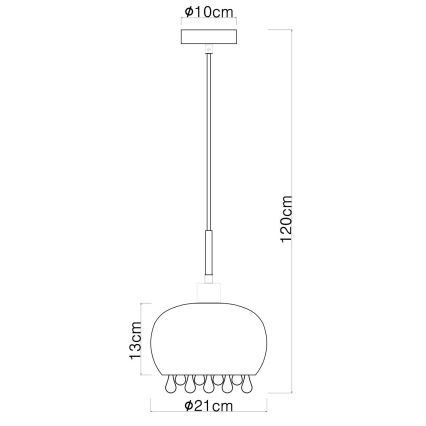 Globo - Ljuskrona med textilsladd 1xE27/9W/230V diameter 21 cm svart