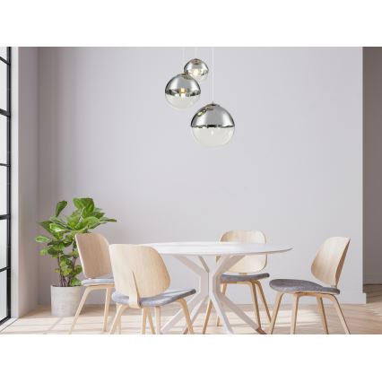 Globo - Ljuskrona med textilsladd 3xE27/40W/230V diameter 51 cm