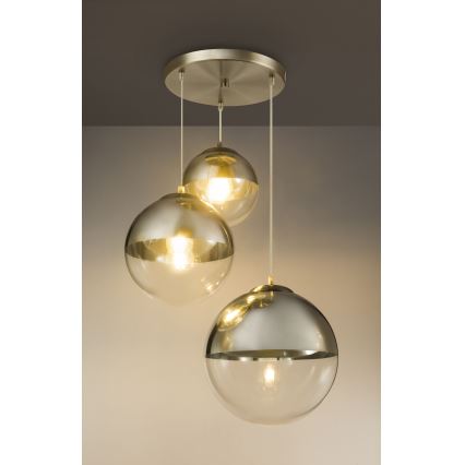 Globo - Ljuskrona med textilsladd 3xE27/40W/230V diameter 51 cm