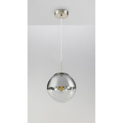 Globo - Ljuskrona med textilsladd 1xE27/40W/230V diameter 20 cm