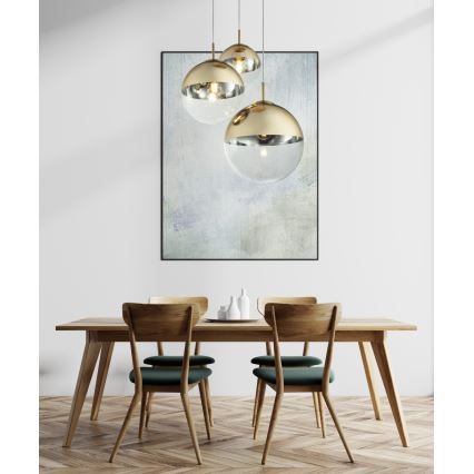 Globo - Ljuskrona med textilsladd 3xE27/40W/230V diameter 51 cm
