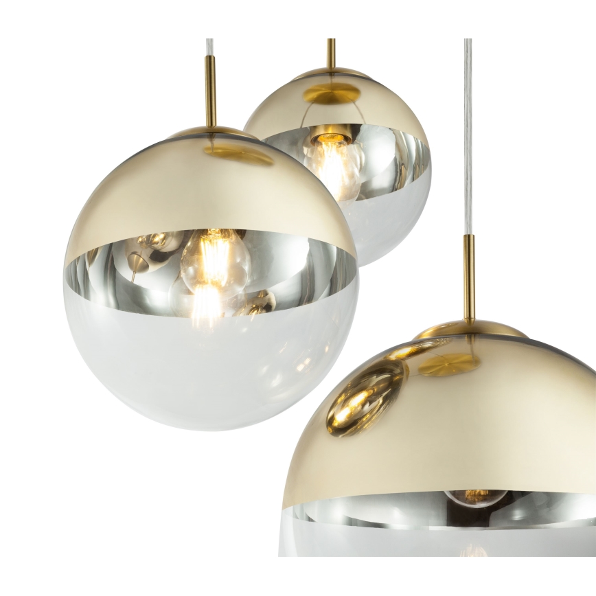 Globo - Ljuskrona med textilsladd 3xE27/40W/230V diameter 51 cm