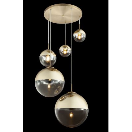 Globo - Ljuskrona med textilsladd 5xE27/40W/230V diameter 65 cm