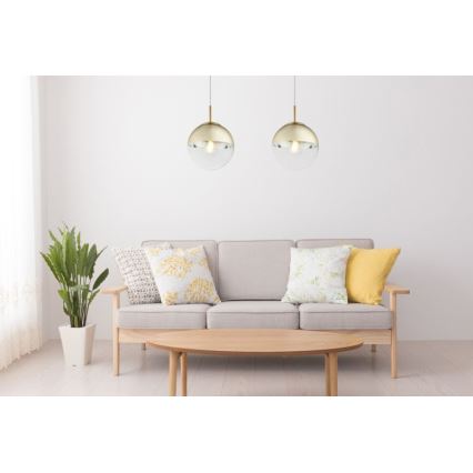 Globo - Ljuskrona med textilsladd 1xE27/40W/230V diameter 20 cm