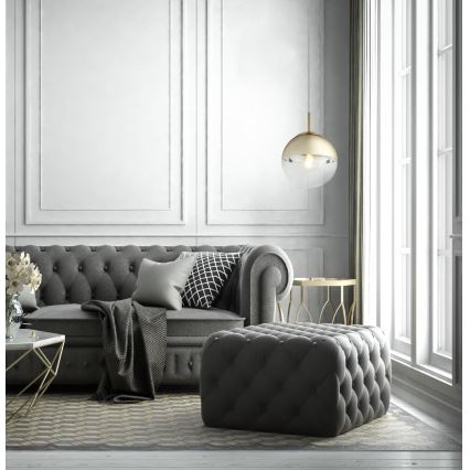 Globo - Ljuskrona med textilsladd 1xE27/40W/230V diameter 20 cm