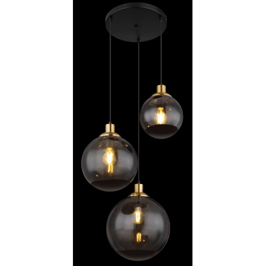 Globo - Ljuskrona med textilsladd 3xE27/40W/230V