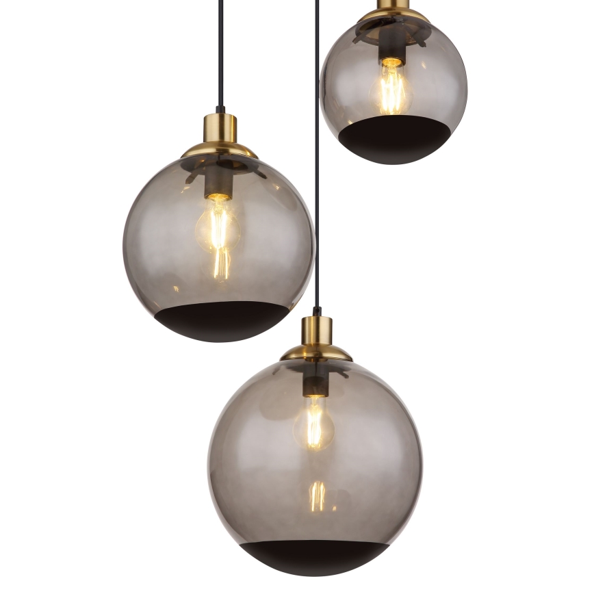 Globo - Ljuskrona med textilsladd 3xE27/40W/230V