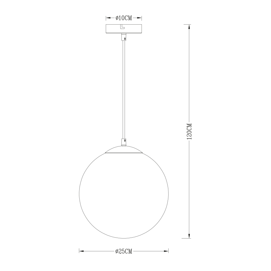 Globo - Ljuskrona med textilsladd 1xE27/40W/230V diameter 25 cm