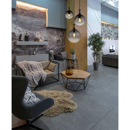 Globo - Ljuskrona med textilsladd 3xE27/10W/230V diameter 48 cm svart