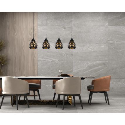 Globo - Ljuskrona med textilsladd 4xE27/40W/230V