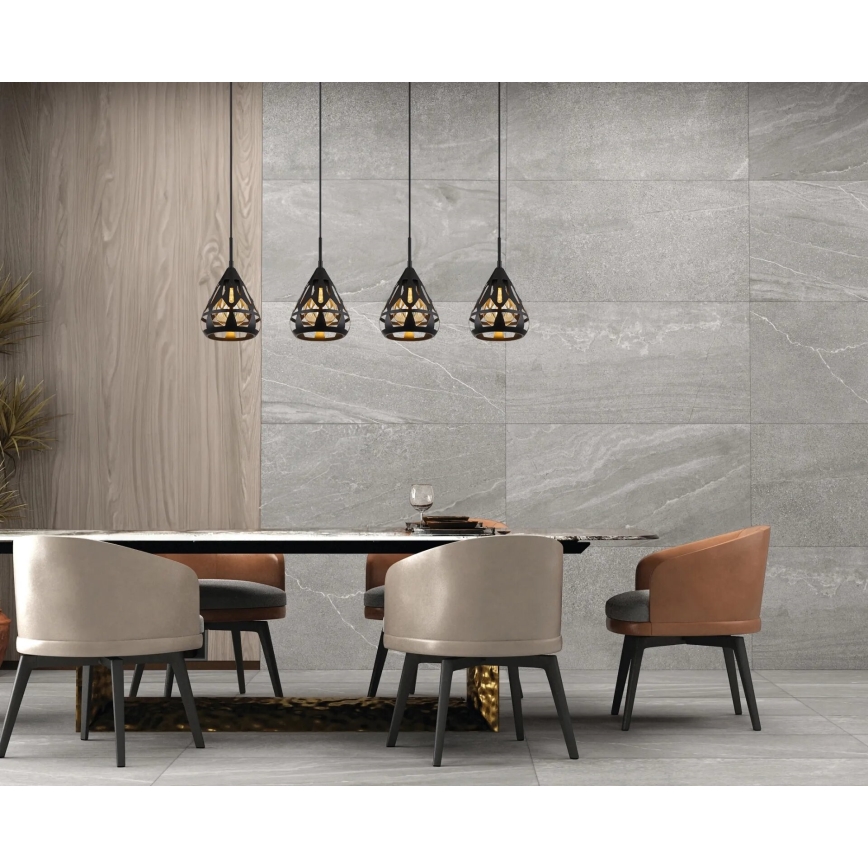 Globo - Ljuskrona med textilsladd 4xE27/40W/230V