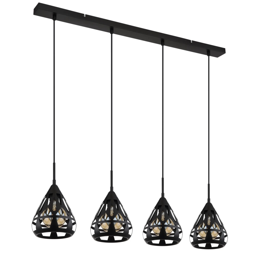 Globo - Ljuskrona med textilsladd 4xE27/40W/230V