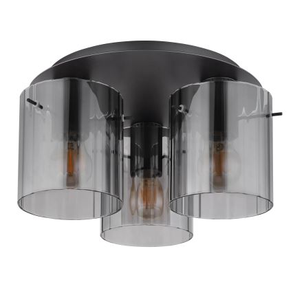 Globo - Taklampa 3xE27/40W/230V diameter 37 cm grå