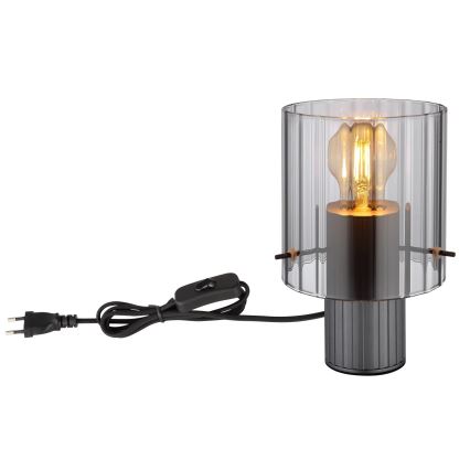 Globo - Bordslampa 1xE27/40W/230V diameter 14 cm grå