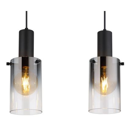 Globo - Ljuskrona med textilsladd 3xE27/40W/230V svart