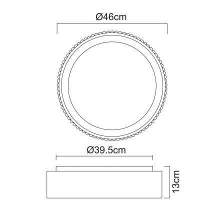 Globo - LED taklampa LED/45W/230V 2700/4000/6000K Ø 46 cm svart