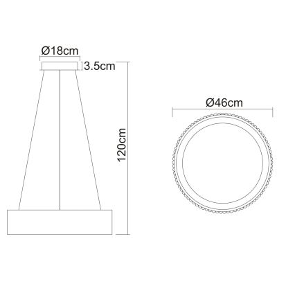 Globo - LED-pendel på kabel LED/45W/230V 2700/4000/6000K Ø 46 cm vit