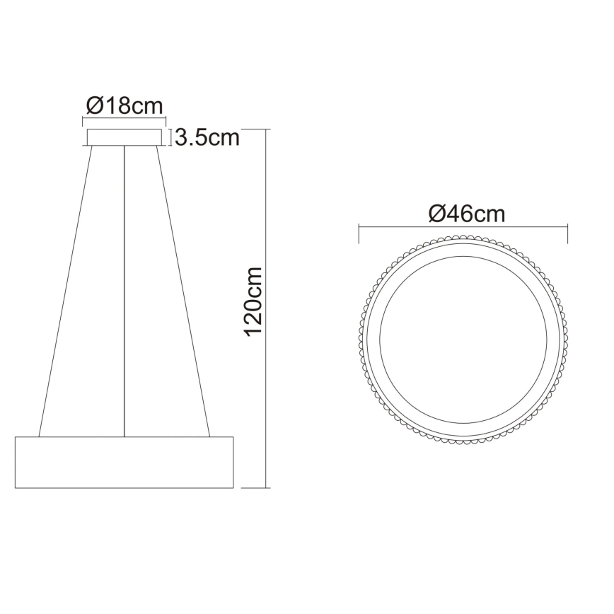Globo - LED-pendel på kabel LED/45W/230V 2700/4000/6000K Ø 46 cm vit