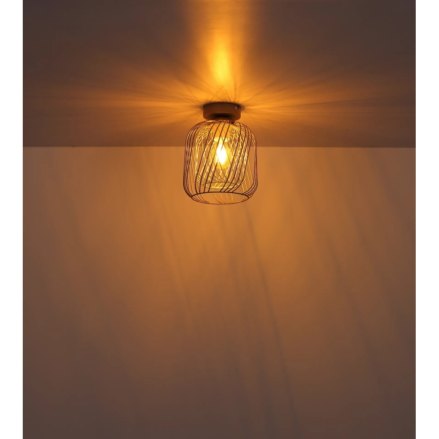 Globo - Taklampa 1xE27/40W/230V Ø 18 cm beige/vit