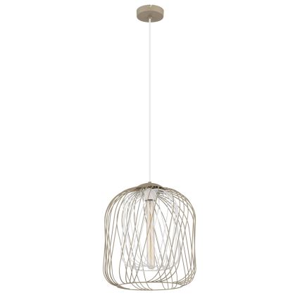 Globo - Takpendel på vajer 1xE27/40W/230V Ø 35 cm beige/vit