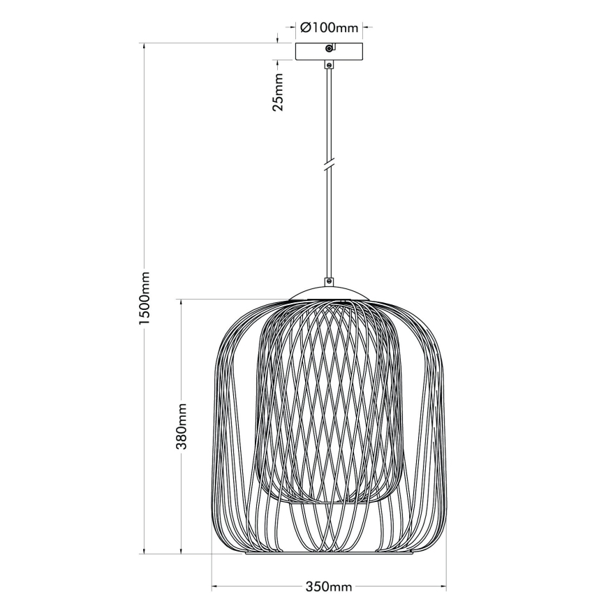 Globo - Takpendel på vajer 1xE27/40W/230V Ø 35 cm beige/vit