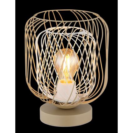 Globo - Bordslampa 1xE27/40W/230V beige/vit