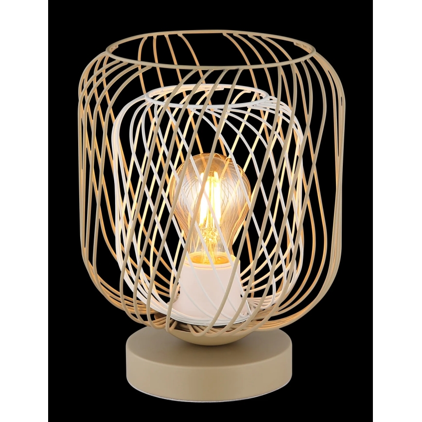 Globo - Bordslampa 1xE27/40W/230V beige/vit