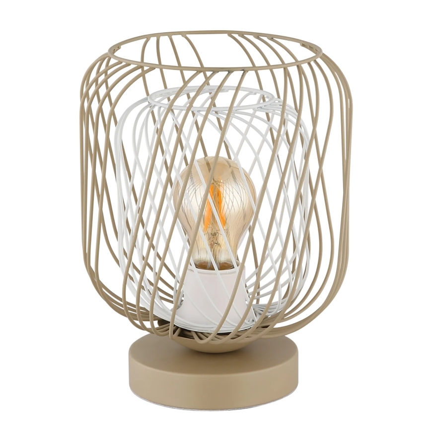 Globo - Bordslampa 1xE27/40W/230V beige/vit