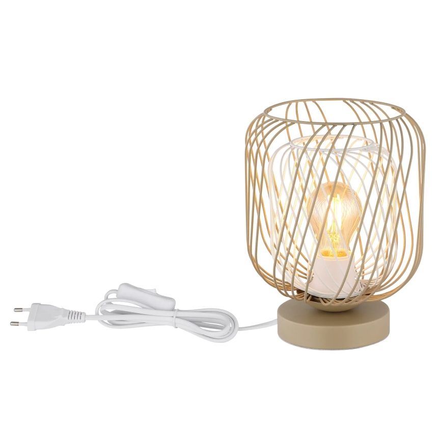 Globo - Bordslampa 1xE27/40W/230V beige/vit