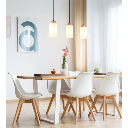 Globo - Pendellampa på vajer 3xE27/60W/230V ek/vit