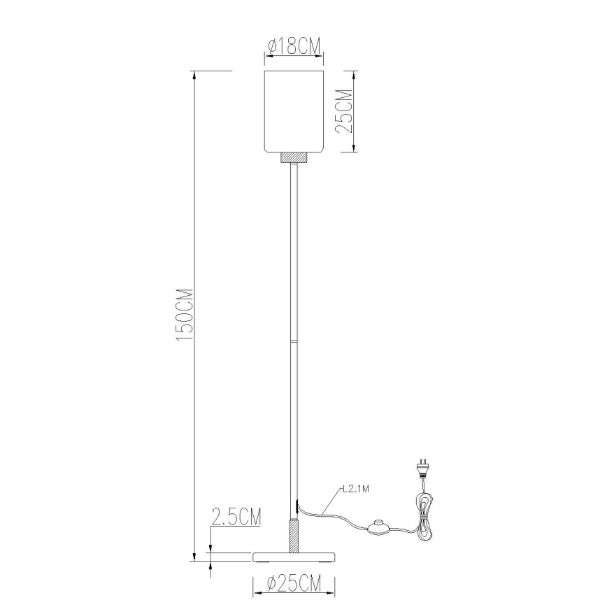 Globo - Golvlampa 1xE27/60W/230V svart/vit