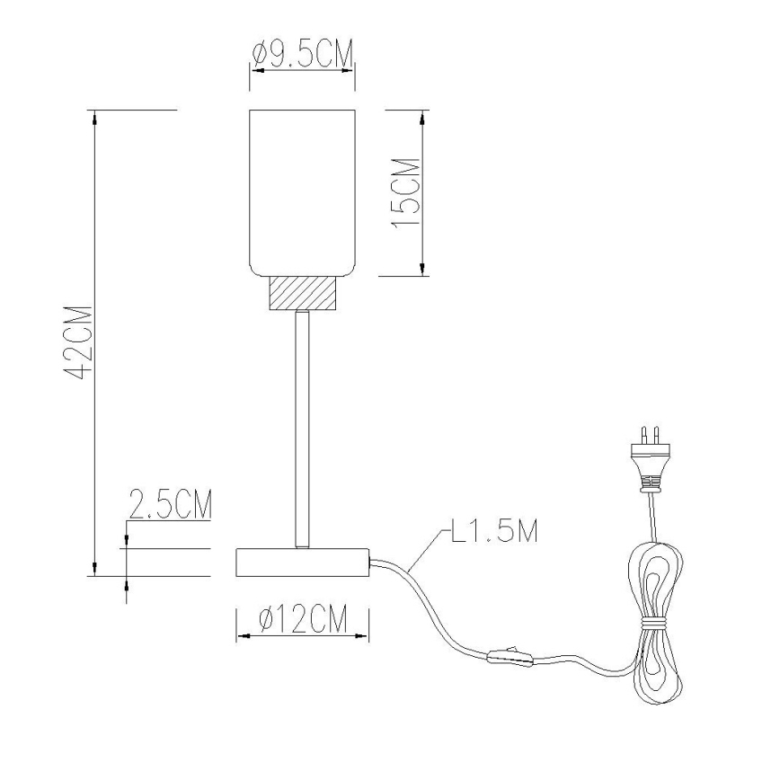 Globo - Bordslampa 1xE27/60W/230V svart/vit