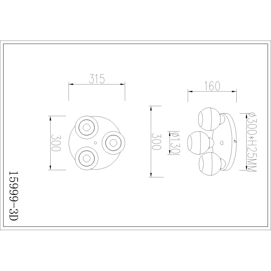 Globo - Taklampa 3xE27/60W/230V Ø 31,5 cm