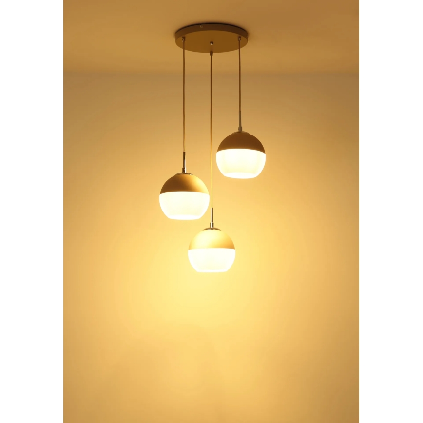 Globo - Takpendel på kabel 3xE27/60W/230V