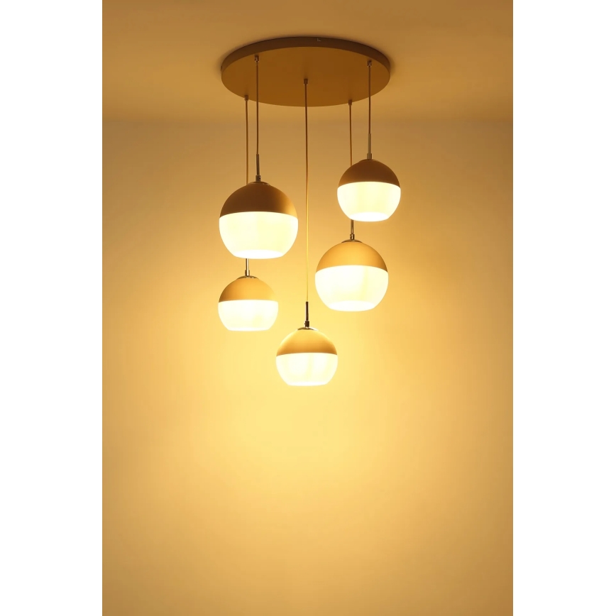 Globo - Takpendel med kabel 5xE27/60W/230V