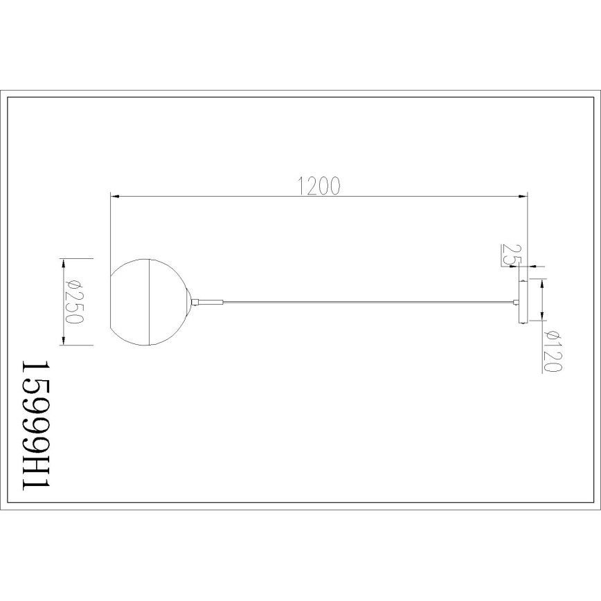 Globo - Takpendel med kabel 1xE27/60W/230V Ø 25 cm