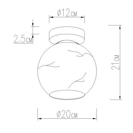 Globo - Taklampa 1 x E27, 60 W, 230 V, Ø 20 cm